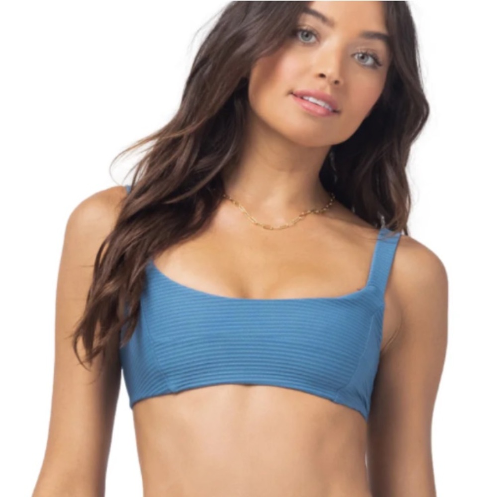 NWOT L*SPACE JESS TOP Ribbed Bikini Top NOT PADDED Women's Size S